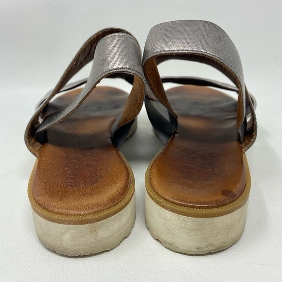 Miz Mooz Dasha Metallic Leather Platform Slingback Sandals - Picture 8 of 13